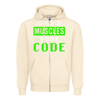 Sandshell funny programmer writing code muscles meme for computer geek Zipper Hoodie - linhVisuals