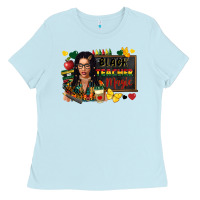 Baby Blue Juneteenth black teacher magic Ladies Tee - FaDigitalArtStudio