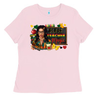 Bubblegum Pink Juneteenth black teacher magic Ladies Tee - FaDigitalArtStudio