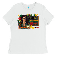 White Juneteenth black teacher magic Ladies Tee - FaDigitalArtStudio