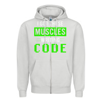 Dove Grey funny programmer writing code muscles meme for computer geek Zipper Hoodie - linhVisuals