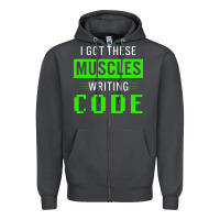 Smoke funny programmer writing code muscles meme for computer geek Zipper Hoodie - linhVisuals