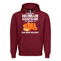 Burgundy funny chicken nugget costume for kids fashion nugget foodie t shirt Zipper Hoodie - linhVisuals