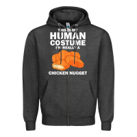 Charcoal Heather funny chicken nugget costume for kids fashion nugget foodie t shirt Zipper Hoodie - linhVisuals
