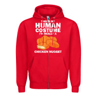 Red funny chicken nugget costume for kids fashion nugget foodie t shirt Zipper Hoodie - linhVisuals
