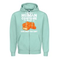 Seafoam funny chicken nugget costume for kids fashion nugget foodie t shirt Zipper Hoodie - linhVisuals