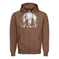 Chestnut bigfoot in the forest hiding at night full moon trees nature t shirt Zipper Hoodie - linhVisuals