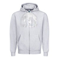 Heather Grey bigfoot in the forest hiding at night full moon trees nature t shirt Zipper Hoodie - linhVisuals