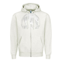 Oatmeal Heather bigfoot in the forest hiding at night full moon trees nature t shirt Zipper Hoodie - linhVisuals