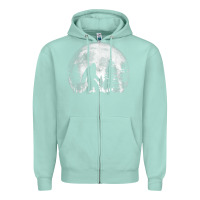 Seafoam bigfoot in the forest hiding at night full moon trees nature t shirt Zipper Hoodie - linhVisuals