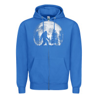 True Royal bigfoot in the forest hiding at night full moon trees nature t shirt Zipper Hoodie - linhVisuals