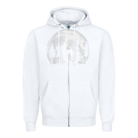 White bigfoot in the forest hiding at night full moon trees nature t shirt Zipper Hoodie - linhVisuals