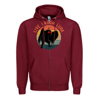 Burgundy mothman live laugh lurk Zipper Hoodie - linhVisuals