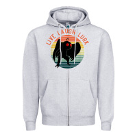 Heather Grey mothman live laugh lurk Zipper Hoodie - linhVisuals