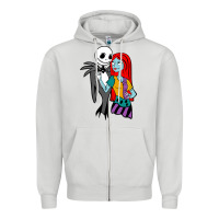 Dove Grey jack  and sally Zipper Hoodie - linhVisuals
