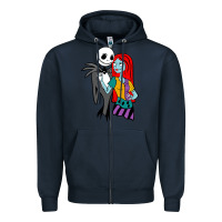 Navy jack  and sally Zipper Hoodie - linhVisuals