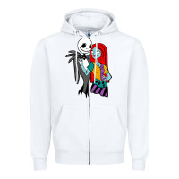 White jack  and sally Zipper Hoodie - linhVisuals