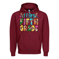 Burgundy team fifth grade Zipper Hoodie - JahusDesignShop