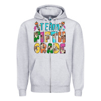 Heather Grey team fifth grade Zipper Hoodie - JahusDesignShop