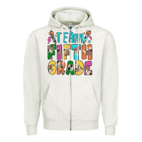 Oatmeal Heather team fifth grade Zipper Hoodie - JahusDesignShop