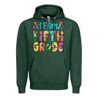 Sports Green team fifth grade Zipper Hoodie - JahusDesignShop