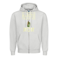 Dove Grey my favorite marine calls me mom Zipper Hoodie - linhVisuals