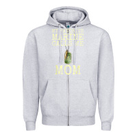 Heather Grey my favorite marine calls me mom Zipper Hoodie - linhVisuals