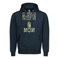Navy my favorite marine calls me mom Zipper Hoodie - linhVisuals