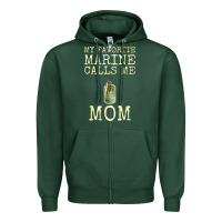 Sports Green my favorite marine calls me mom Zipper Hoodie - linhVisuals