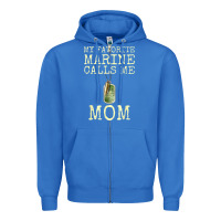 True Royal my favorite marine calls me mom Zipper Hoodie - linhVisuals
