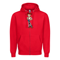 Red jessie toy Zipper Hoodie - linhVisuals