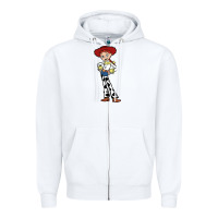 White jessie toy Zipper Hoodie - linhVisuals