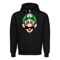 Black luigi Zipper Hoodie - linhVisuals