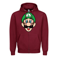 Burgundy luigi Zipper Hoodie - linhVisuals