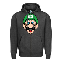 Charcoal Heather luigi Zipper Hoodie - linhVisuals