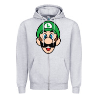 Heather Grey luigi Zipper Hoodie - linhVisuals