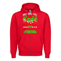 Red funny weed pot lover roll joint friend smoking marijuana tank top Zipper Hoodie - linhVisuals