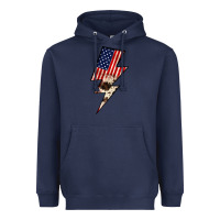 Navy Lightning Bolt Heavyweight Hoodie - JahusDesignShop