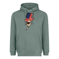 Sage Lightning Bolt Heavyweight Hoodie - JahusDesignShop