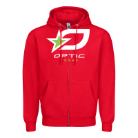 Red funny  gaming optic Zipper Hoodie - linhVisuals