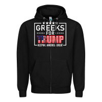 Black greeks for trump conservative gift trump 2020 re election t shirt Zipper Hoodie - linhVisuals