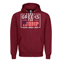 Burgundy greeks for trump conservative gift trump 2020 re election t shirt Zipper Hoodie - linhVisuals