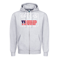 Heather Grey greeks for trump conservative gift trump 2020 re election t shirt Zipper Hoodie - linhVisuals