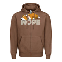 Chestnut nope lazy corgi Zipper Hoodie - linhVisuals