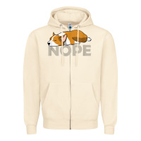 Sandshell nope lazy corgi Zipper Hoodie - linhVisuals
