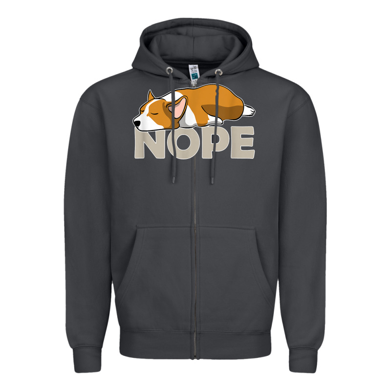 Nope Lazy Corgi Zipper Hoodie by linhVisuals | Teevron