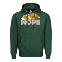 Sports Green nope lazy corgi Zipper Hoodie - linhVisuals
