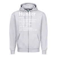 Heather Grey hunter definition personalized name funny birthday gift idea t shirt Zipper Hoodie - linhVisuals