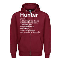 Burgundy hunter definition personalized name funny birthday gift idea t shirt Zipper Hoodie - linhVisuals
