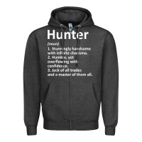 Charcoal Heather hunter definition personalized name funny birthday gift idea t shirt Zipper Hoodie - linhVisuals